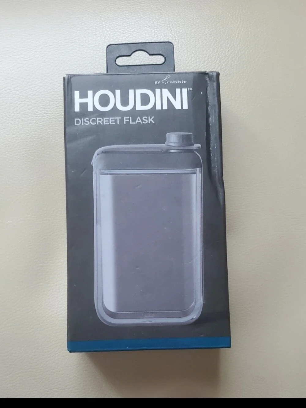 Houdini Clear Flask by Rabbit Black Flask 7.25 oz Flask Clear Black New